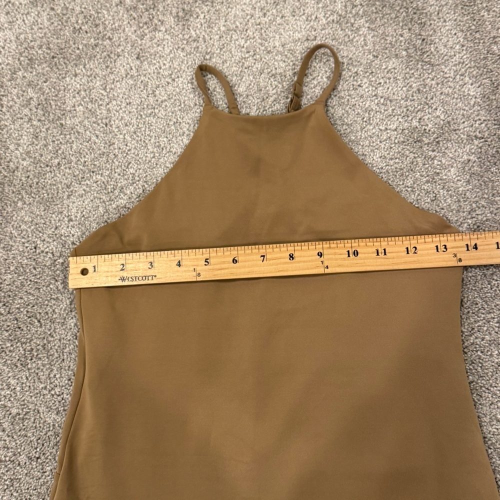 Girlfriend Collective Beachwood The Undress Halter Neck Tennis Dress Brown small - Picture 7 of 7